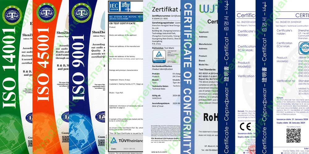 mobile ev dc charger Production Certification