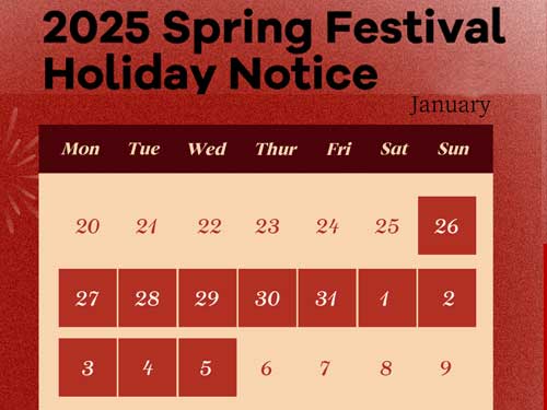 2025 Spring Festival Holiday Notice